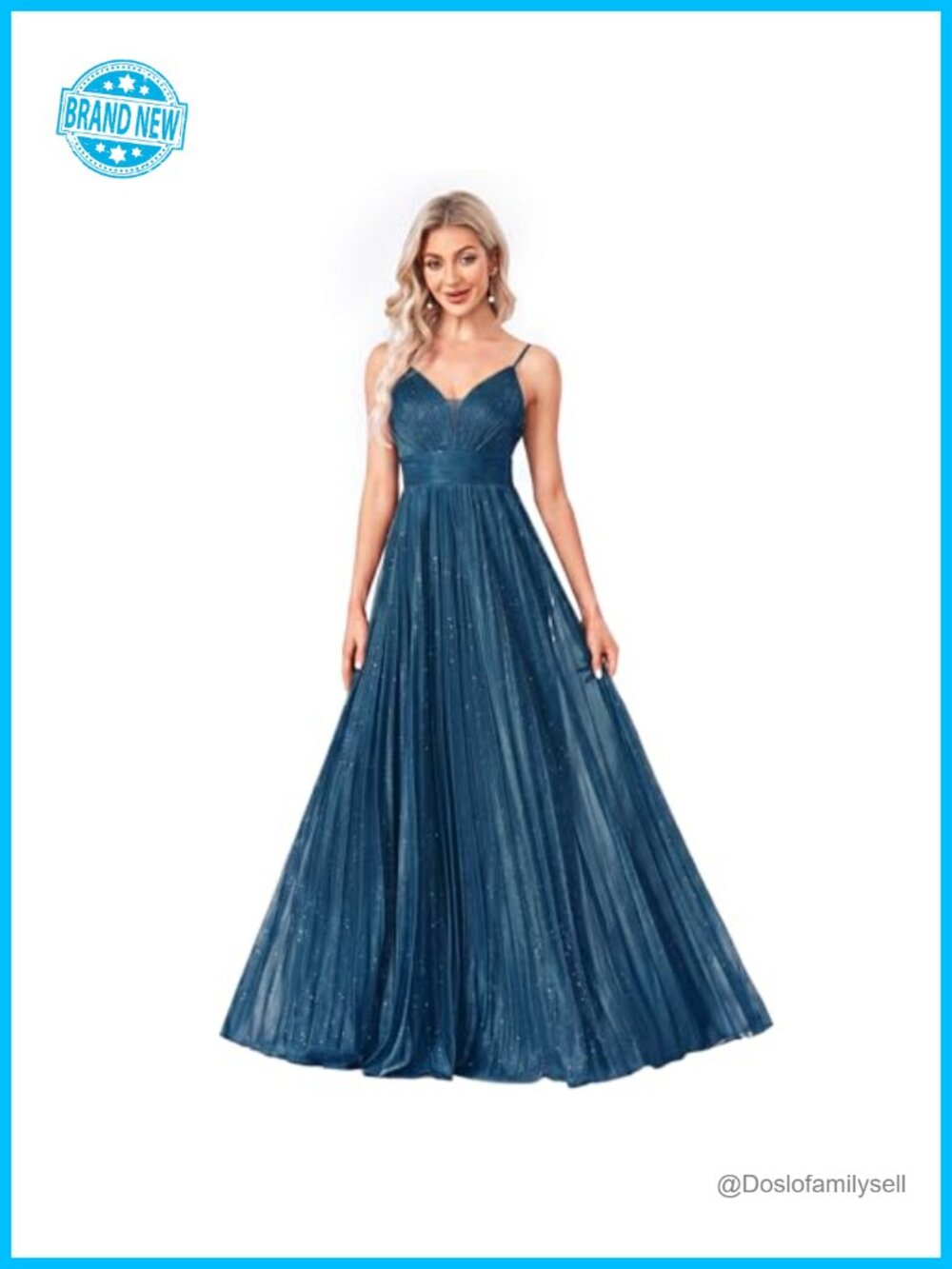 Sequin Backless Maxi Formal Dress Sleeveless Pleated Evening Gown Wedding